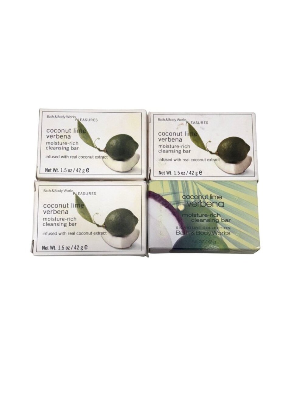 Bath & Body Works Pleasures Coconut Lime Verbena 1.5oz Cleansing Bar Soap Lot Of